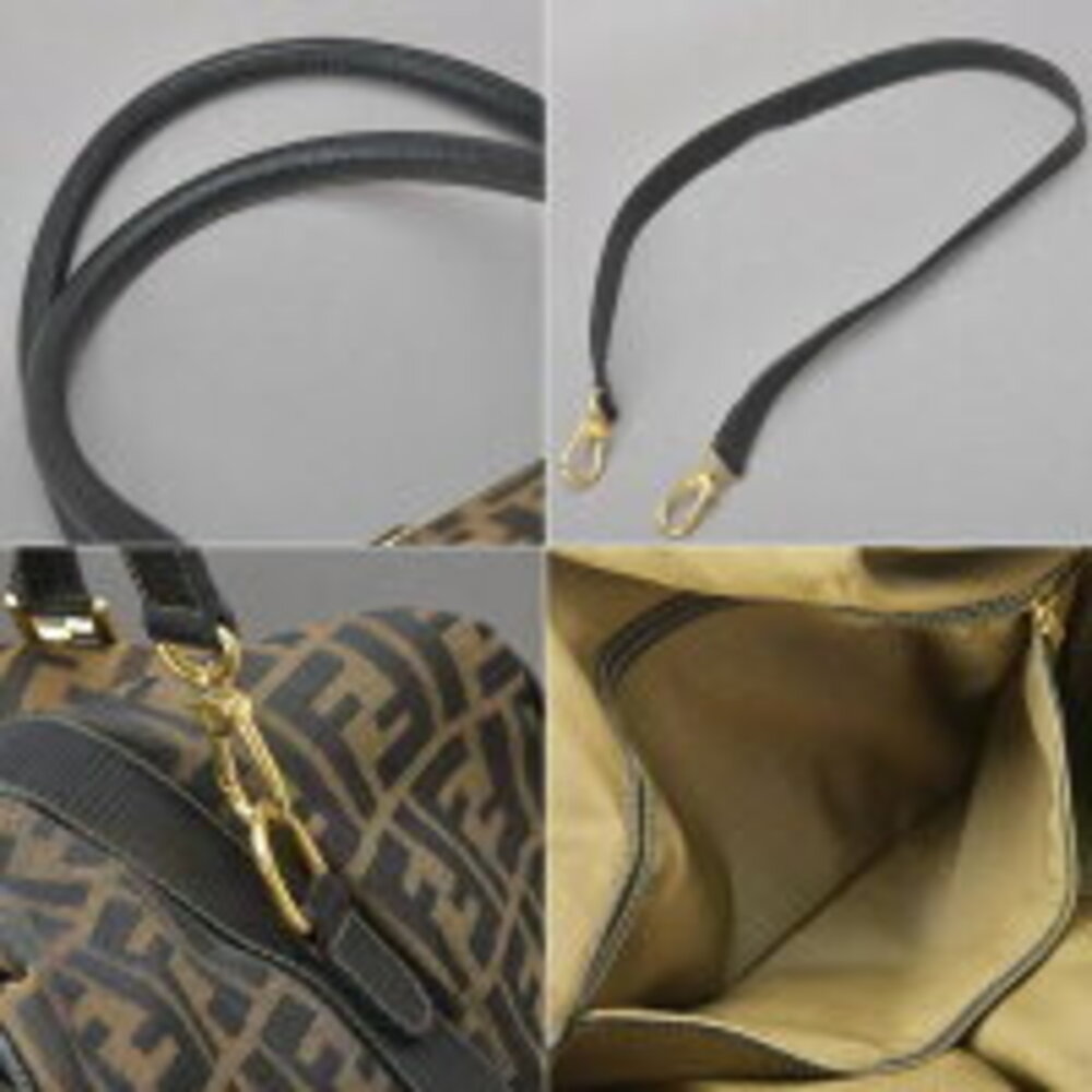 FENDI Zucca Boston bag shoulder lock jacquard leather brown black - Picture 8 of 10